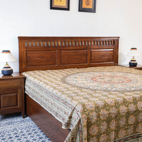 Buy Kalamkari Block Printed Natural Dyed Cotton Double Bedcover Online at iTokri.com