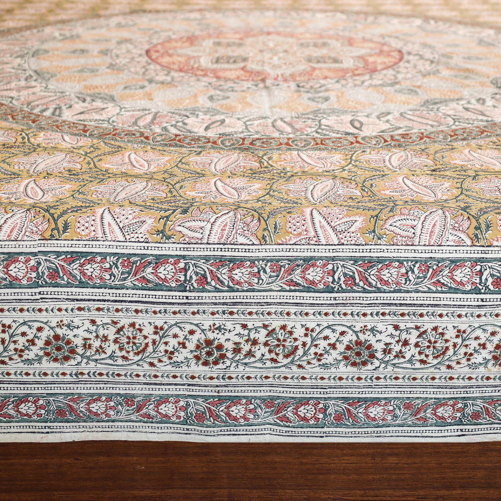 Buy Kalamkari Block Printed Natural Dyed Cotton Double Bedcover Online at iTokri.com