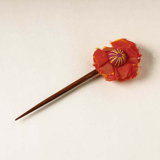 Handmade Silk Flower Wooden Juda Stick