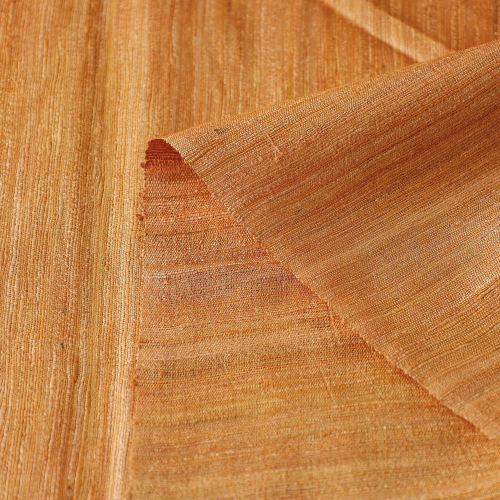  Light Orange - Vidarbha Handloom Pure Tussar Ghicha Silk Fabric 