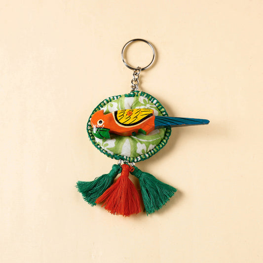 Parrot - Handcrafted Fab Artwork Keychain with Tassels
