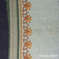 Grey - Kashidakari Hand Embroidery Pure Maheshwari Silk Saree with Border