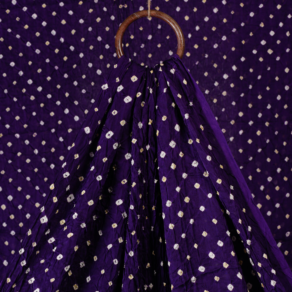 Bold Purple Kutch Bandhani Tie-Dye Modal Silk Fabric