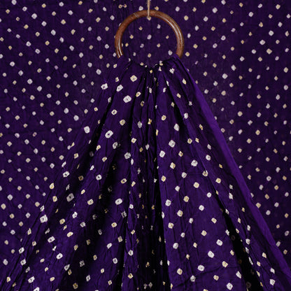Bold Purple Kutch Bandhani Tie-Dye Modal Silk Fabric