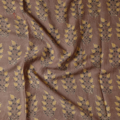 Brown - Ajrakh Block Printing Natural Dyed Pure Wool Precut Fabric