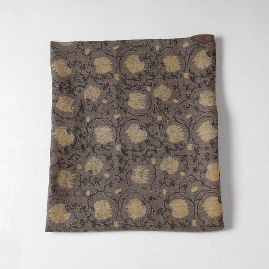 Brown - Ajrakh Block Printing Natural Dyed Pure Wool Precut Fabric