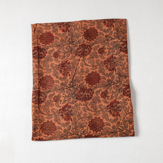 Orange - Ajrakh Block Printing Natural Dyed Pure Wool Precut Fabric (1 meter)