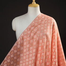  Pure Banarasi Handwoven Kora Silk Cotton Zari Booti Fabric 