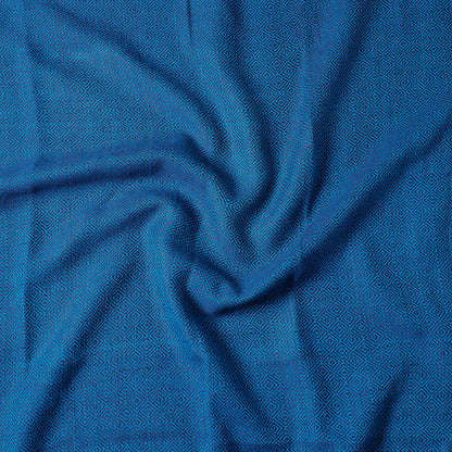 Blue - Kumaun Handwoven Pure Merino Wool Precut Fabric