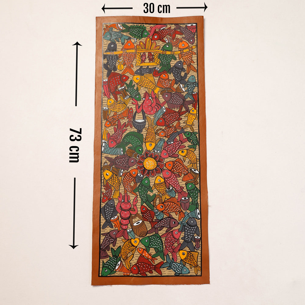 Handpainted Patua Painting by Laltu Chitrakar (29 x 12 in)
