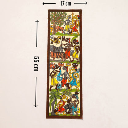 Handpainted Patua Painting by Laltu Chitrakar (22 x 7 in)