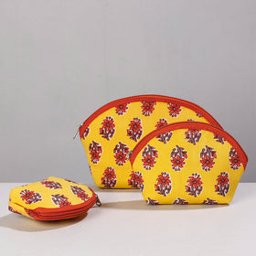  Sanganeri Block Printing Cotton Toiletry Bags 