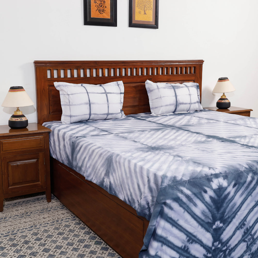 shibori double bed cover set