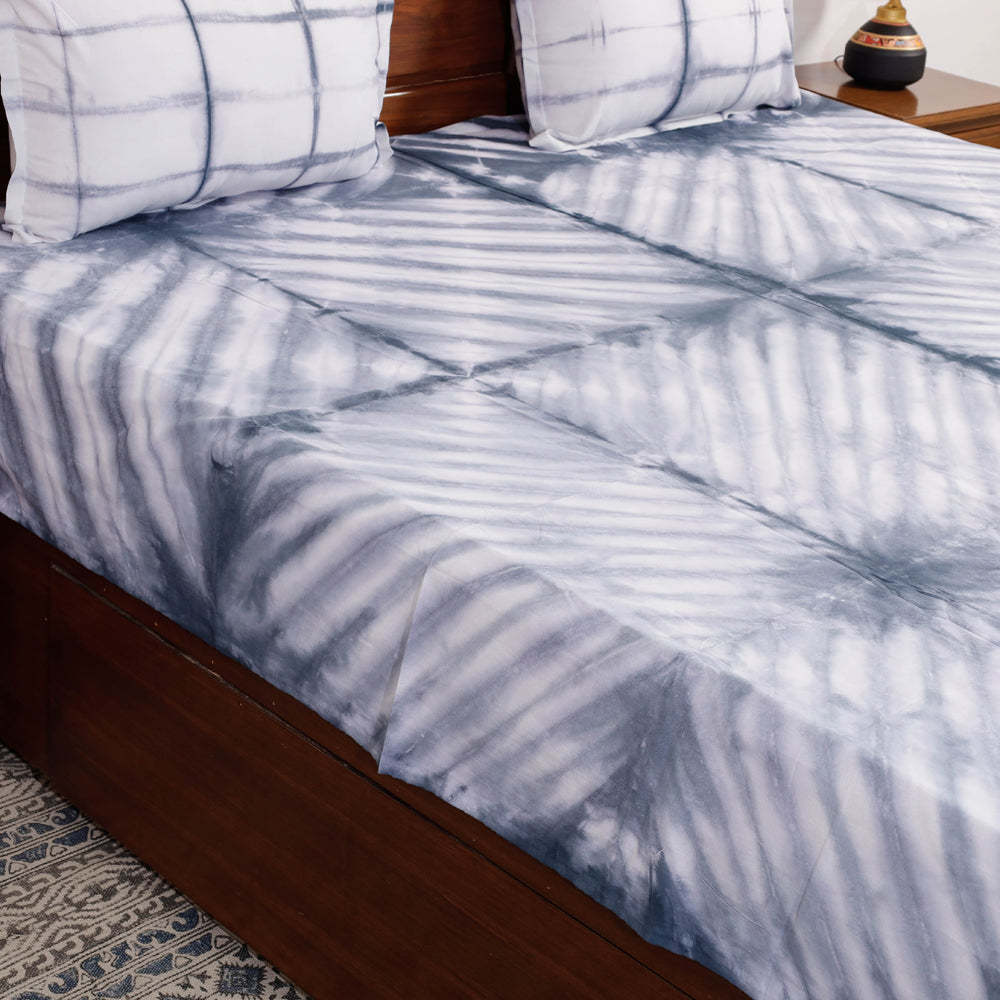 shibori double bed cover set