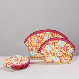  Sanganeri Block Printing Cotton Toiletry Bags 