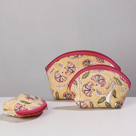  Sanganeri Block Printing Cotton Toiletry Bags 