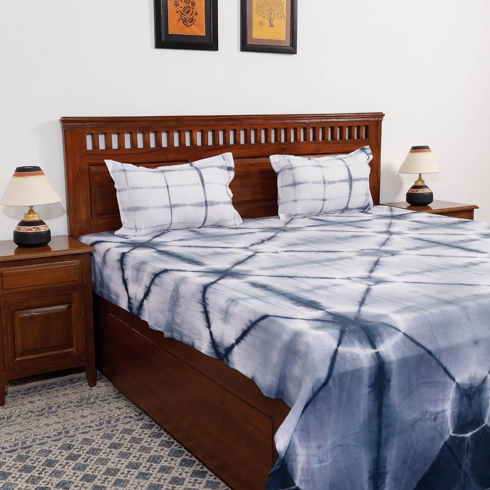 shibori double bed cover set