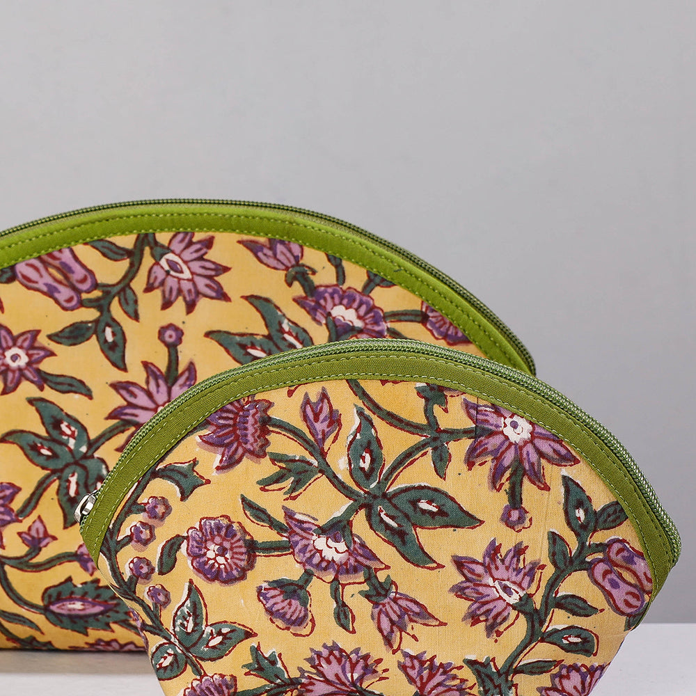  Sanganeri Block Printing Cotton Toiletry Bags 