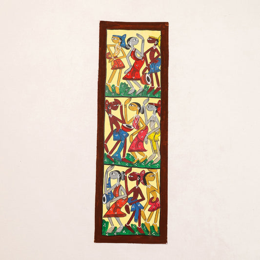 Handpainted Patua Painting by Laltu Chitrakar (22 x 7 in)