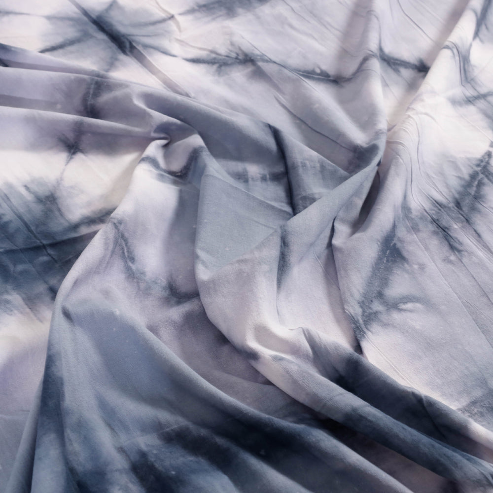 Grey Tie & Dye Cotton Double Shibori Bed Sheet Set