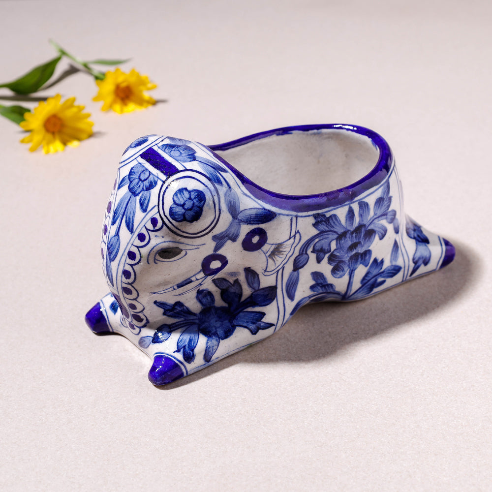 Elephant - Original Blue Pottery Ceramic Plant Holder
