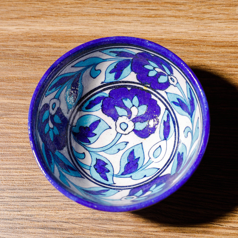 Original Blue Pottery Ceramic Dinner Set (Set of 7)