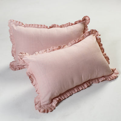 plain frill pillow covers