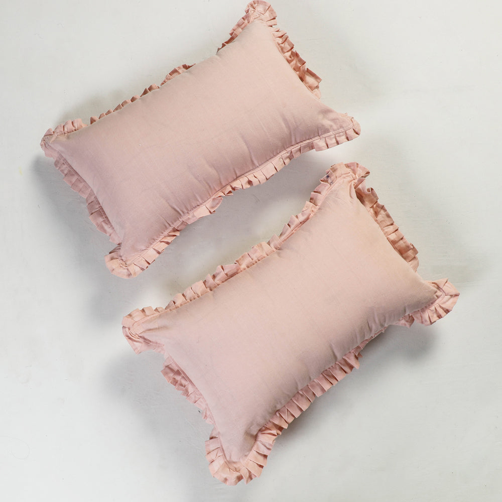 plain frill pillow covers