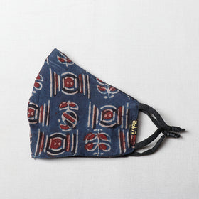  Ajrakh Block Printed Cotton 3 Layer Snug Fit Face Cover 