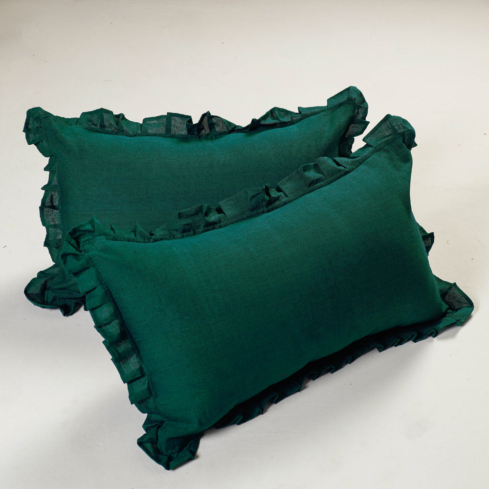 plain frill pillow covers