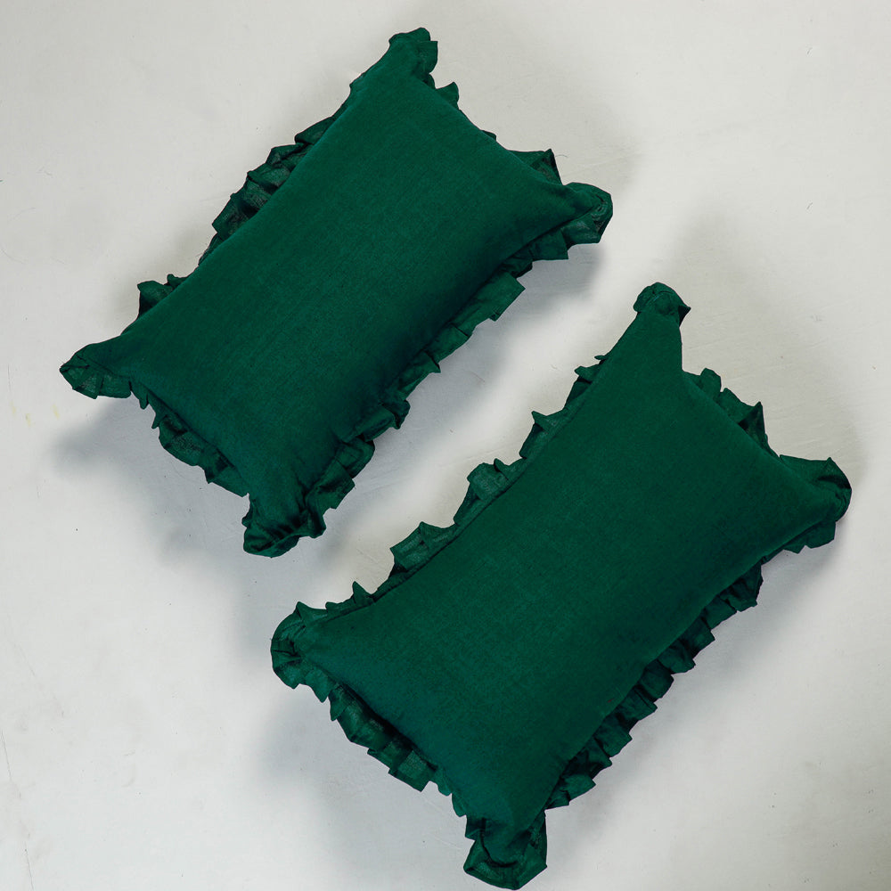 plain frill pillow covers