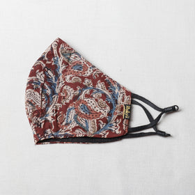  Kalamkari Block Printed Cotton 3 Layer Snug Fit Face Cover 