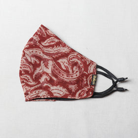  Kalamkari Block Printed Cotton 3 Layer Snug Fit Face Cover 