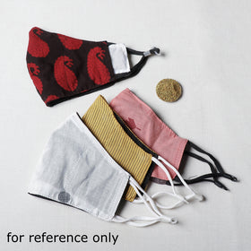  Herb Pocket Bagh Block Printed Cotton 3 Layer Snug Fit Face Cover 