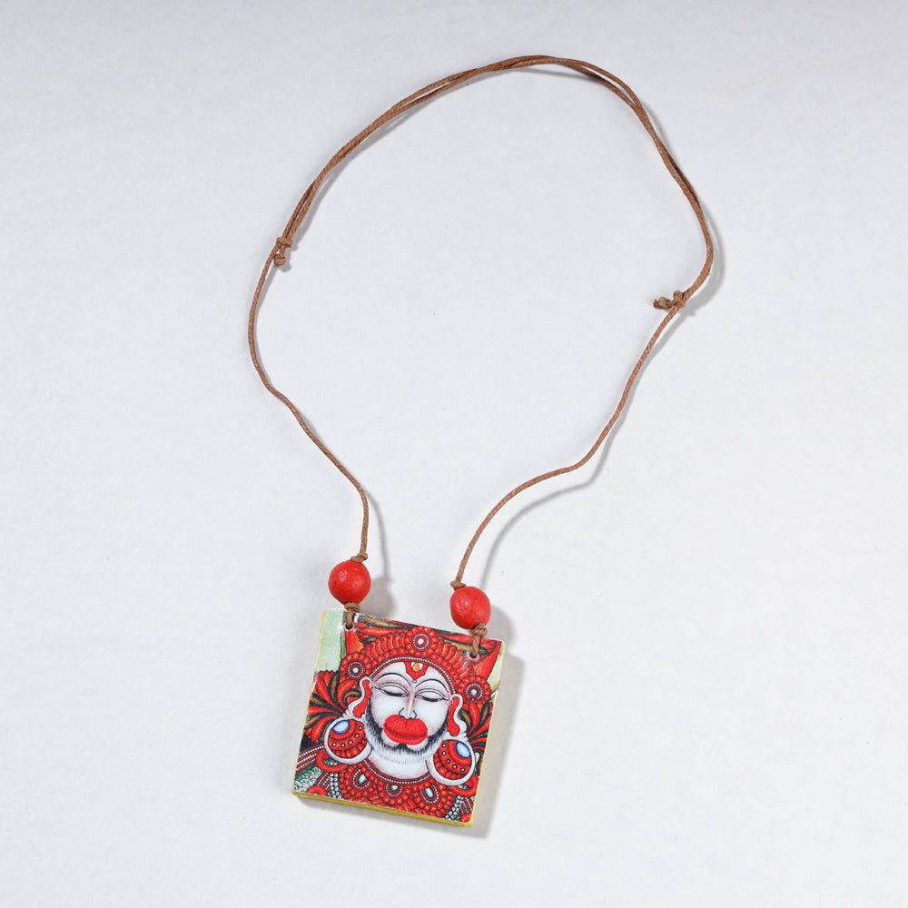 kerala mural wooden necklace