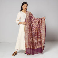 Purple - Traditional Kutch Neem Zari Jaal Work Bandhani Tie-Dye Georgette Banarasi Dupatta