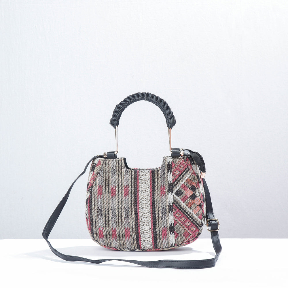 Grey Marudhara Printed Cotton Hand Bag