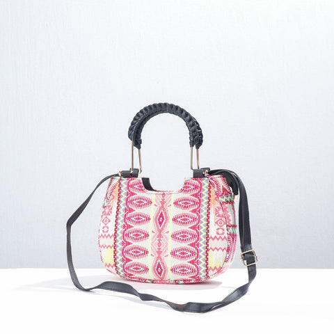 Pink Marudhara Printed Cotton Hand Bag