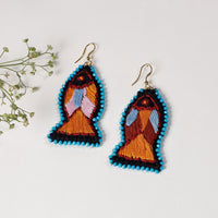 Hand Embroidery Fabart Beadwork Earrings by Rangila Dhaga