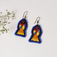 Hand Embroidery Fabart Beadwork Earrings by Rangila Dhaga