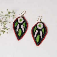 Hand Embroidery Fabart Beadwork Earrings by Rangila Dhaga