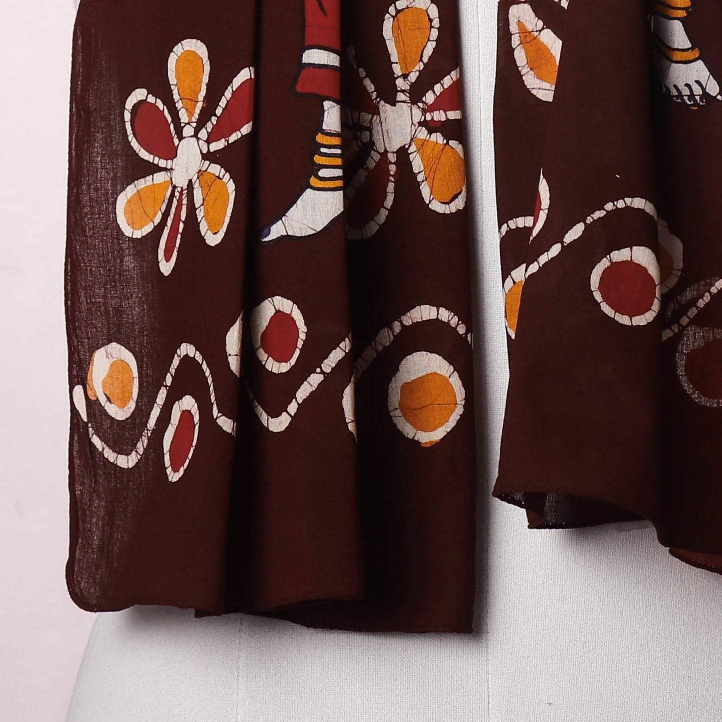 Brown - Hand Batik Printing Pure Cotton Stole