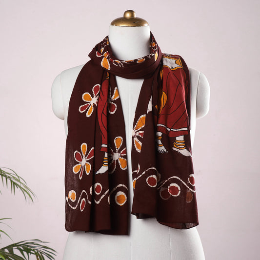 Brown - Hand Batik Printing Pure Cotton Stole