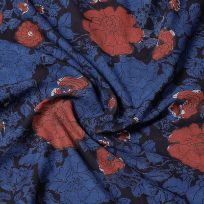 Blue - Bagru Block Printed Cotton Washed Precut Fabric