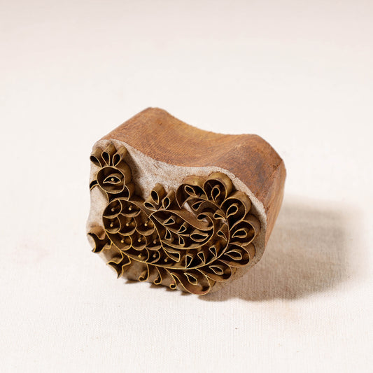 Hand Carved Rohida Wood Brass Block (2 in)