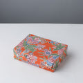 Orange Floral Printed Handcrafted Jewelry Box