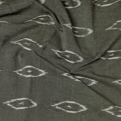 Grey - Pochampally Ikat Weave Pure Cotton Precut Fabric (1 meter)