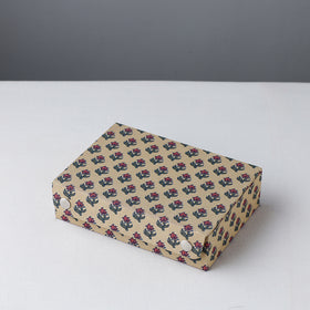 Beige  Floral Printed Handcrafted Jewelry Box 