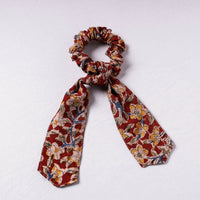 Kalamkari Print Cotton Elastic Hair Bands/Scarf Ponytail Holder/Scrunchie Ties