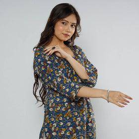 Buy Kalamkari Block Printed Cotton Long Kurta For Women